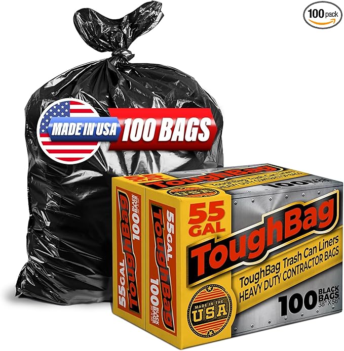 ToughBag 55 Gallon Trash Bags Heavy Duty by ToughBag