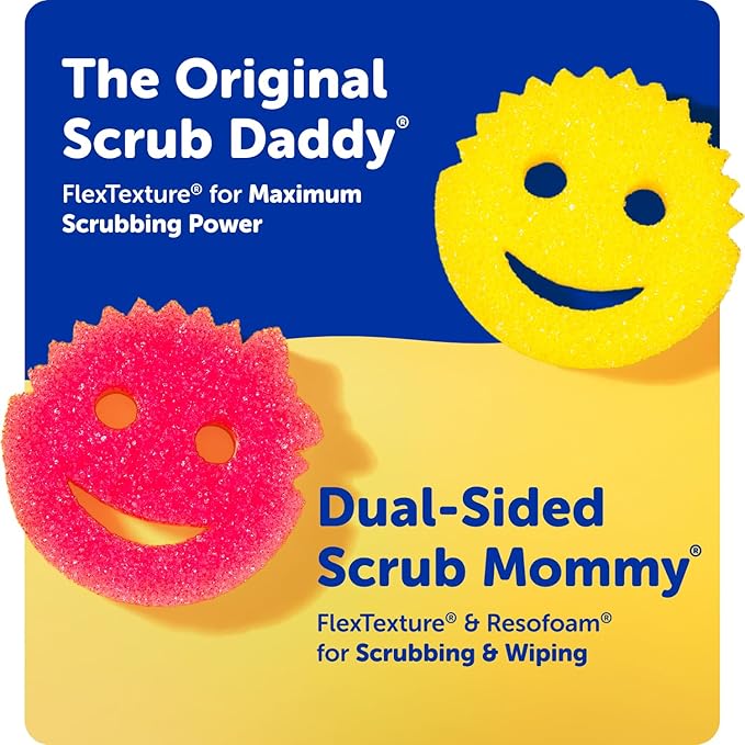 Scrub Daddy 4 Scrub Daddy Sponges & 4 Scrub Mommy Kitchen Sponges - Image 2