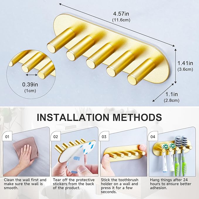 Electric Toothbrush Head Holder, Toothbrush Holders Wall Mounted, Adhesive - Image 9
