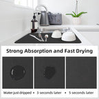 LOPNUR Kitchen Dish Drying Mat, Super Absorbent Dish Drying Pad, Diatomite - Image 3
