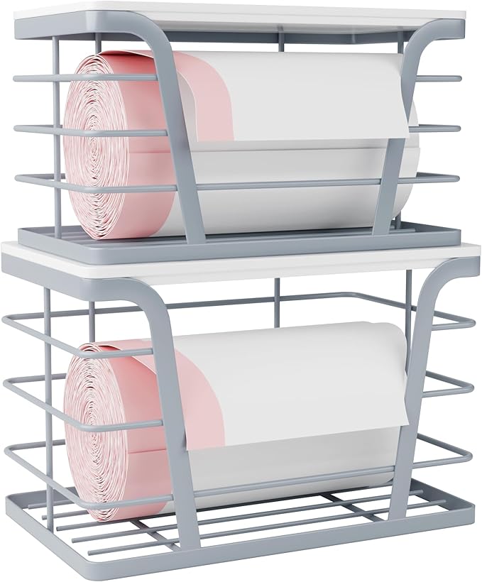 2 Pack Gray Trash Bag Organizer by TrashBagHolder