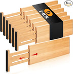 Fabsome Dresser Drawer Organizers 6 Pack, 4.65'' High Adjustable from 12.5-17‘’ by Fabsome