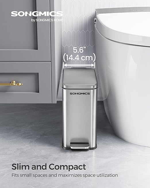 SONGMICS Bathroom Trash Can, 1.3 Gallon Small Trash Bin - Image 2