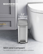 SONGMICS Bathroom Trash Can, 1.3 Gallon Small Trash Bin - Image 2