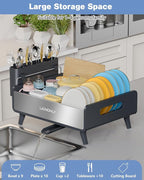 Dish Drying Rack, Thicker Premium Aluminum Frame and 304 Stainless Steel Plate - Image 5