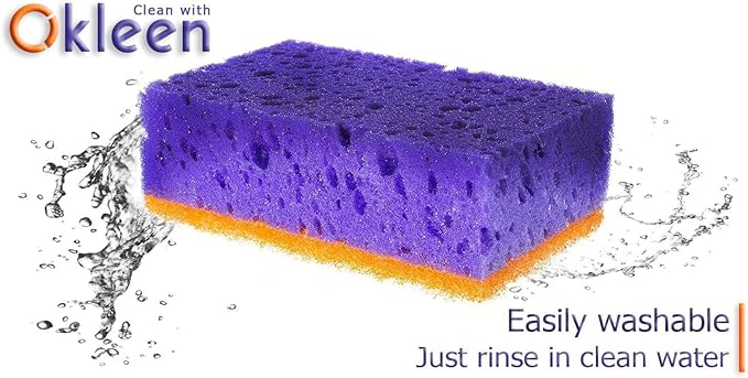 Purple and Orange Multi Use Scrub Sponges. Made in Europe. 9 Pack, 4.3x2.8x1.4 - Image 3