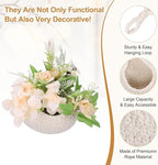 uxcell Hanging Fruit Baskets for Kitchen, Hand-Woven Wall Hanging Storage Jute - Image 3