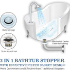 Universal 3 in 1 Bathtub Drain Stopper Bathtub, Pop-up Tub Stopper - Image 2