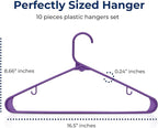 SereneLife Premium 10 Pack Plastic Hangers, Lightweight, Space Saving Clothes - Image 2