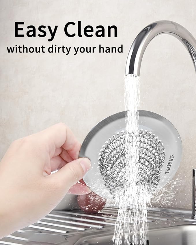 TRAPMATE 4 Pcs Kitchen Sink Drain Strainer, Stainless Steel Sink Strainer Basket - Image 4