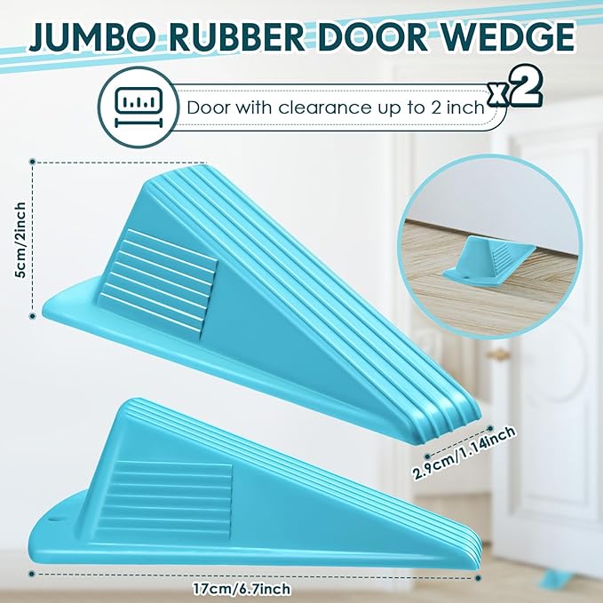 Frienda 2 Pcs Jumbo Door Stoppers Heavy Duty Door Stopper Tall up to 2inch Tall - Image 2
