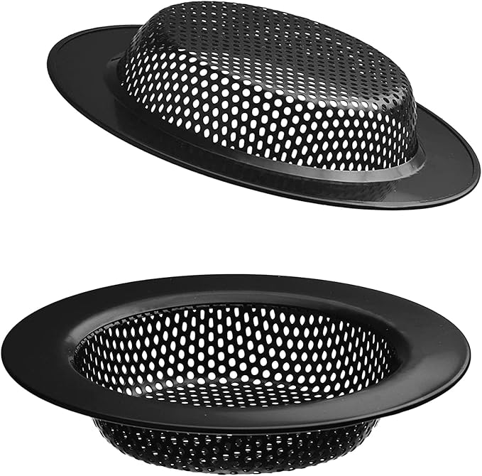 2 Pcs Black Stainless Steel Mesh Sink Drain Strainer, 2.75" Top/1.66" Kitchen by BESSEEK