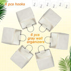 Chumia 6 Pack Wall Hanging Storage Basket Bathroom Closet Hanging Storage Bag - Image 2