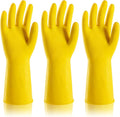 3 Pairs Rubber Dishwashing Gloves, Reusable Household Cleaning Gloves by MNOPQ
