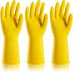 3 Pairs Rubber Dishwashing Gloves, Reusable Household Cleaning Gloves by MNOPQ