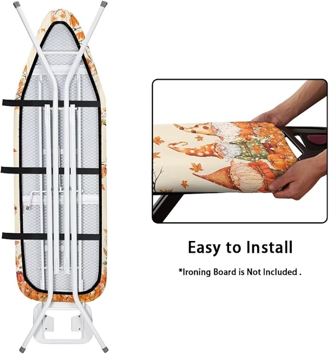 Fall Leaves Dwarf Ironing Board Covers Easy to Install Stain Resistant Hook and - Image 4