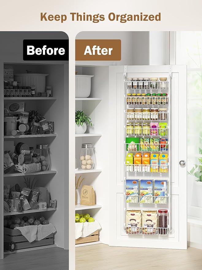 Delamu Over The Door Pantry Organizer, 8-Tier Pantry Door Organizers and Storage - Image 7