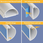 D-Line 157in Cord Cover Kit, Self-Adhesive Wire Hiders, Paintable Cable Raceway - Image 3