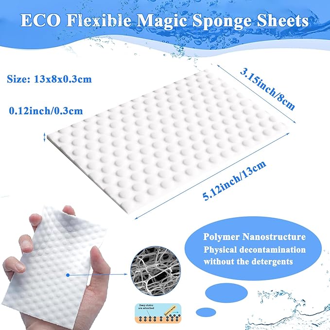 Magic Sponge Eraser Sheets, Thin Disposable Magic Cleaning Pads Wipes - Image 3