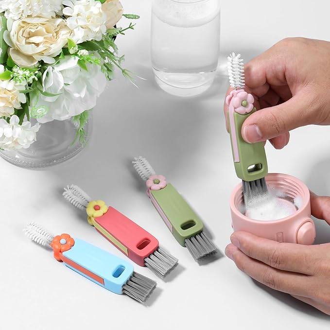 12 Pack 3 in 1 Cup Lid Cleaning Brush, 180° Rotatable Bottle Brush Gap Cleaner - Image 9