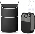2-in-1 hanging laundry hamper Bag + Pop-up mesh laundry basket, XL Over the by Unknown