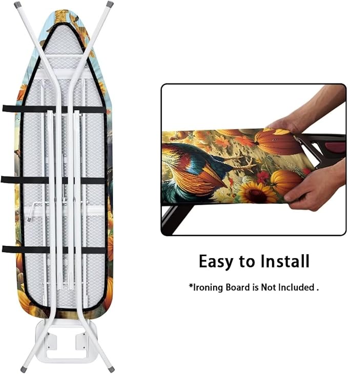 Farm Rooster Ironing Board Cover, Resist Scorching and Staining, 15x54 Heavy - Image 4