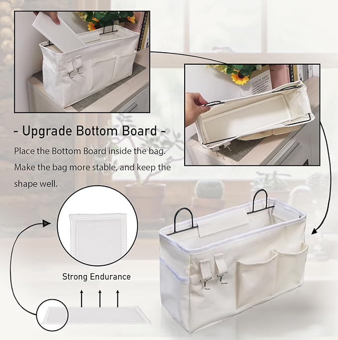 2pcs Large Wall Hanging Organizer Bag, Linen Fabric Door Hanging Storage Baskets - Image 3