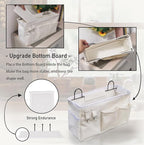 2pcs Large Wall Hanging Organizer Bag, Linen Fabric Door Hanging Storage Baskets - Image 3