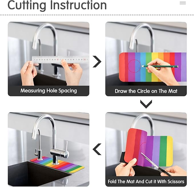 Kitchen Sink Splash Guard 1 PC 14.7 Inch Sink Faucet Mat Splash Guard - Image 4