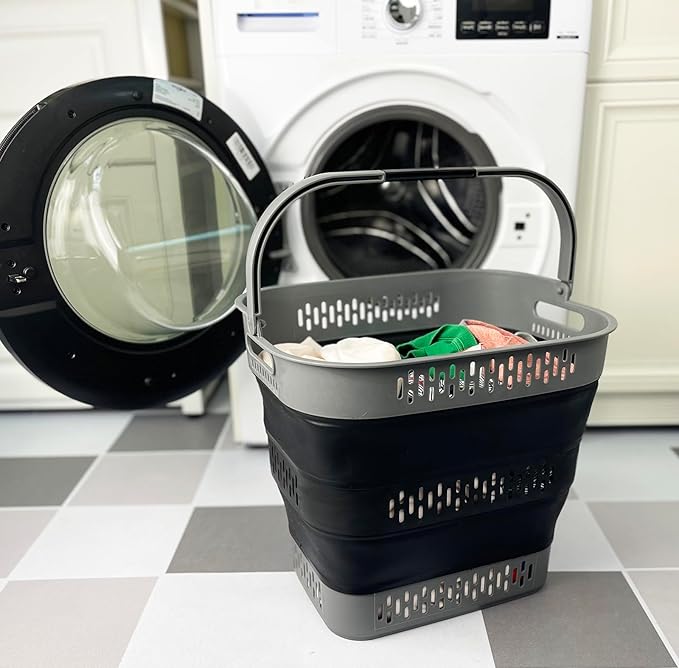 SAMMART 38L Collapsible Plastic Laundry Basket - Image 2