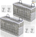 2pcs Light-Style Wall Hanging Storage Bag, Linen Fabric Door Hanging Organizer by KANRICHU