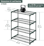 Ohuhu Plant Greenhouse Shelves 4 Tier 2 Pack Extra-Wide Stable Green House Shelving for Outdoor, 31x18x42 Inch Portable Rustproof Metal Shelf Plant Stand Rack Greenhouse Accessories - Image 3