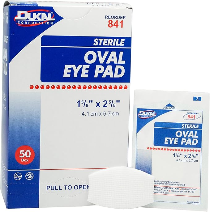Dukal 841 Oval Eye Cotton Pads 1 5/8 in. x 2 5/8. in. by Dukal