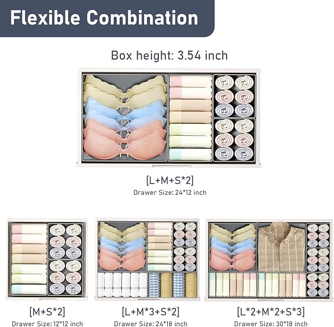 DIMJ Drawer Organizer Clothes- 26 Pack Baby Dresser Organizer - Image 4
