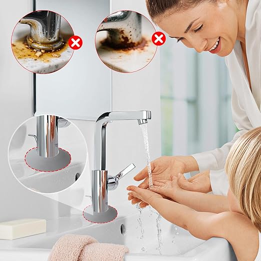 Small Sink Faucet Splash Handle Drip Guard Mat Silicone Pad Protectors Behind - Image 6