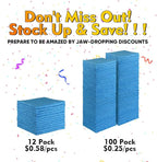 HOMEXCEL Blue Microfiber Cleaning Cloths 100 Pack, Reusable Cleaning Rags Shop - Image 5