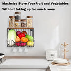 Livabber Fruit Basket for Kitchen, Metal Fruit Vegetable Storage Bin - Image 5