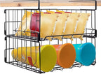 Hanging Under Shelf Storage Basket, 2 Pack Foldable Under Cabinet Metal Desk by Davi+Collection