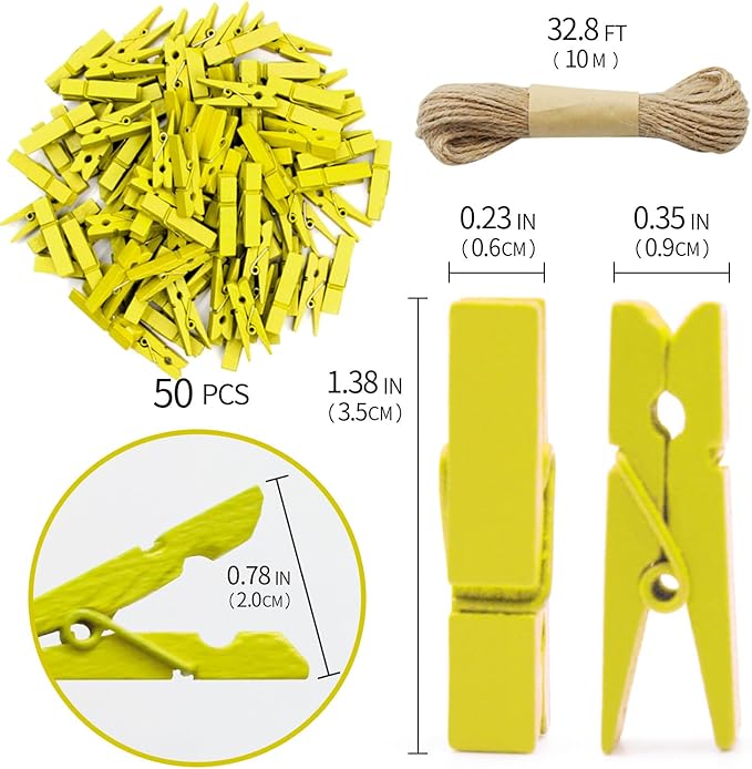 Clothes pins Yellow - Image 2