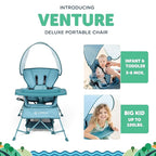 Baby Delight Go with Me Venture Portable Chair | Indoor and Outdoor | Sun Canopy | 3 Child Growth Stages | Blue Wave - Image 2