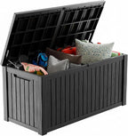 200 Gallon Waterproof Outdoor Storage Box,Resin Deck Box,Lockable Outside Storage Box Container for Patio Furniure,Garden,Tools (200 Gallon,Black) by MAIUSCOLI