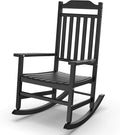Patio Rocking Chair Outdoor Set of 1,Weather Resistant Poly Resin Oversized Porch Rocker,High Back Smooth Design,350lb Weight Capacity,Indoor Outdoor Use by GYMHILL