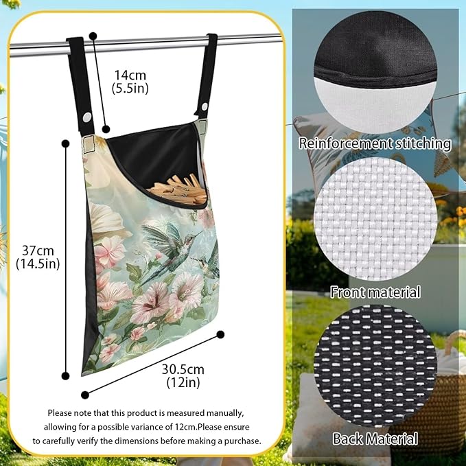 2 Pcs Hummingbird Clothespin Bag - Image 7