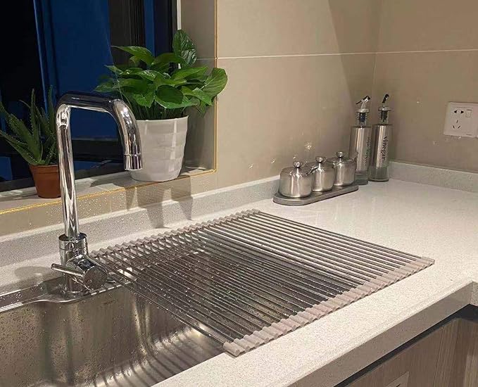 Ahyuan Roll up Dish Drying Rack Over The Sink Kitchen Roll up Sink Drying Rack - Image 4