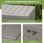 Patiowell 120 Gallon Large Deck Box, Outdoor Lockable Storage Box for Gardening Tools, Waterproof Deck Box for Patio Furniture, Light Brown - Image 5