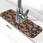 Capybara Doodle Botanical Circle Wildlife Kitchen Sink Splash Guard Faucet Mat by Unknown
