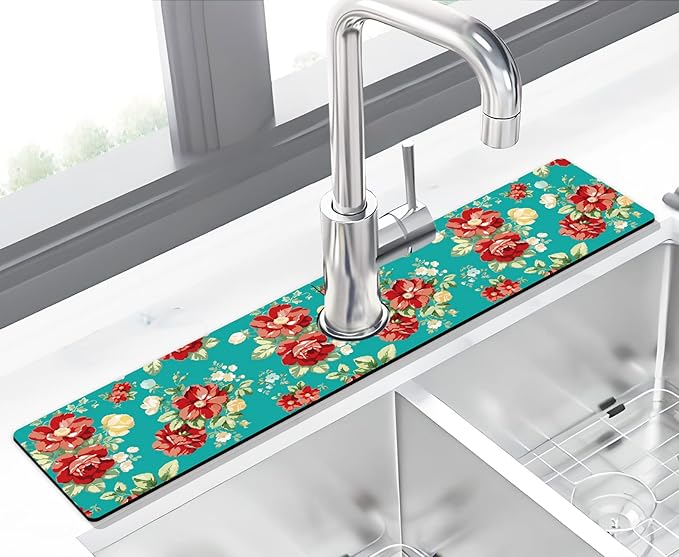 Kitchen Sink Splash Guard Faucet Mat Super Absorbent Fast Drying Mat Sink by THIDEAPE