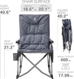 EVER ADVANCED Oversized Folding Rocking Camping Chair, Padded Portable Rocker Chair for Patio, Lawn and Outdoors, Heavy Duty Hard Armchair for Adults Supports 400lbs, Grey - Image 6