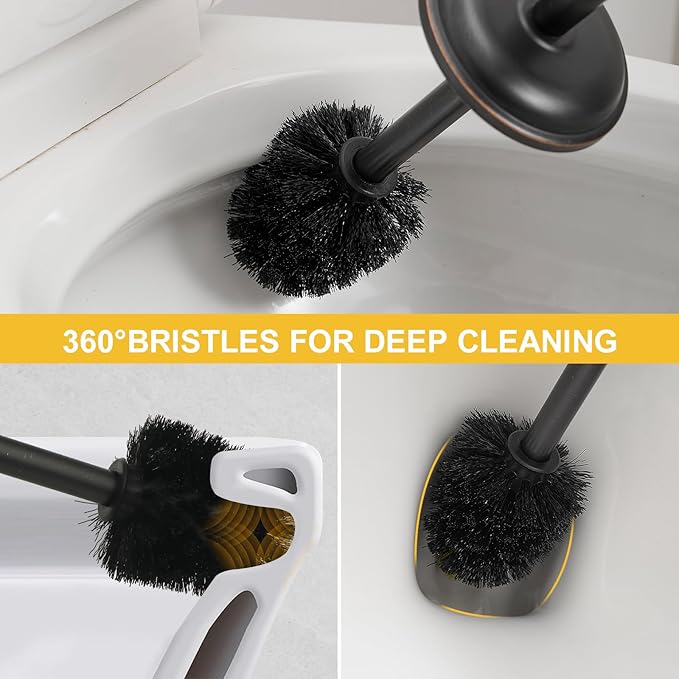 BESy Toilet Brush and Holder, Toilet Cleaner Bowl Set - Image 4