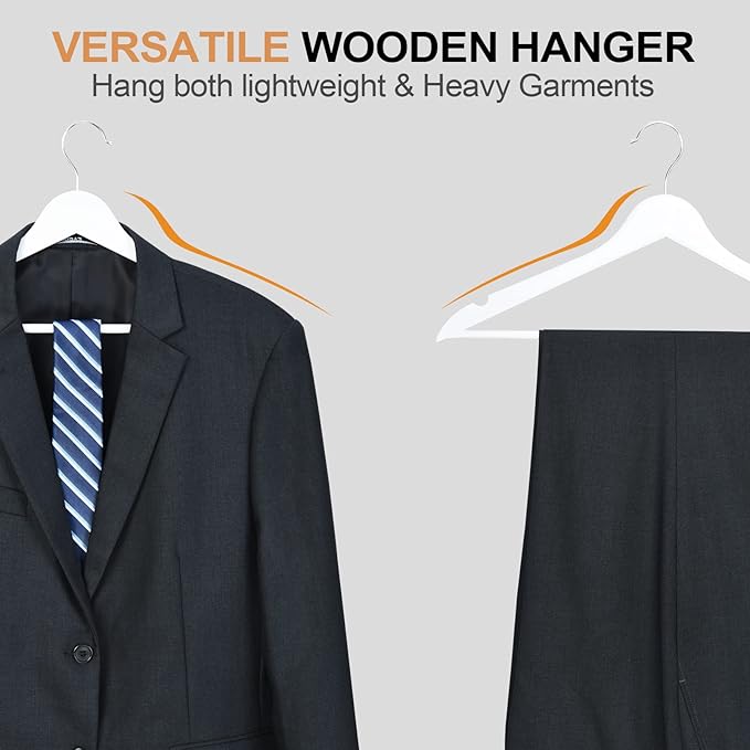 ELONG HOME Wooden Hangers 30 Pack, Wood Hangers - Image 5